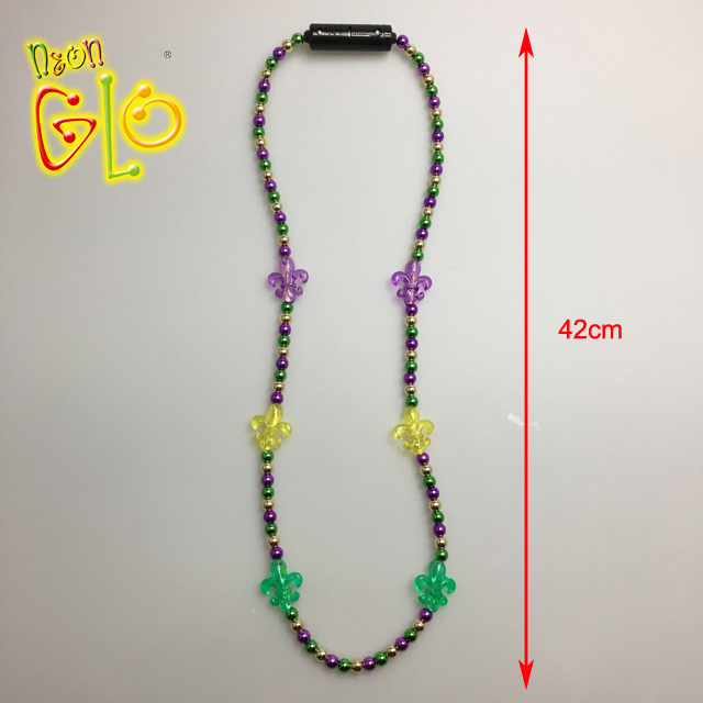 Karnevalska ogrlica iz kroglic Mardi Gras z LED osvetlitvijo