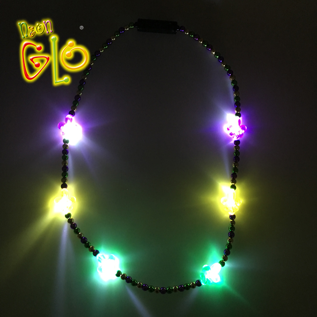 LED apgaismojums Mardi Gras krelles kaklarotu karnevāls