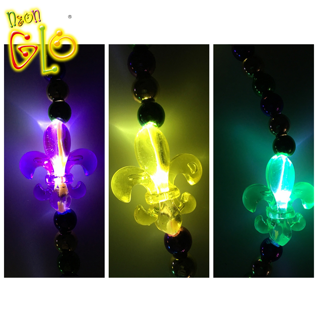 Karnevalska ogrlica iz kroglic Mardi Gras z LED osvetlitvijo