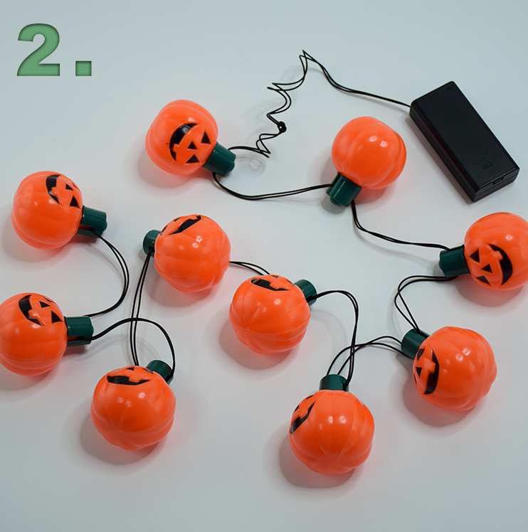 Dekoratë e Krishtlindjeve për Halloween me bateri LED dritat me varg kungulli 3D zanash